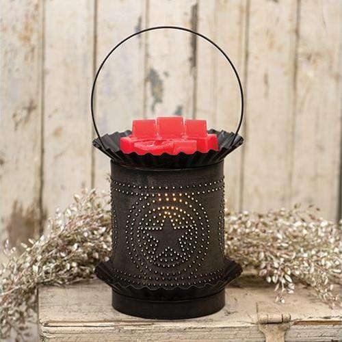 Kettle Black Jumbo Wax Melter w/Punched Stars - The Fox Decor