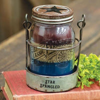Thumbnail for Star Spangled 3 Layer Jar Candle w/Tin Holder, 14oz - The Fox Decor