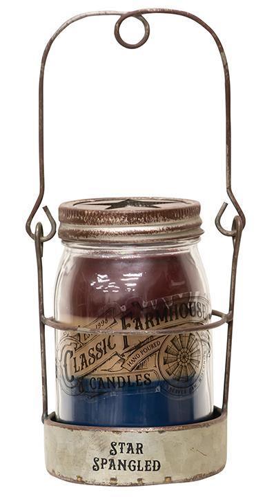 Star Spangled 3 Layer Jar Candle w/Tin Holder, 14oz - The Fox Decor