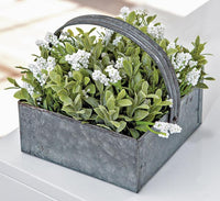 Thumbnail for Washed Galvanized Metal Basket - The Fox Decor