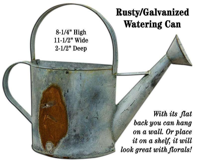 Rusty/Galvanized Wall Watering Can - The Fox Decor
