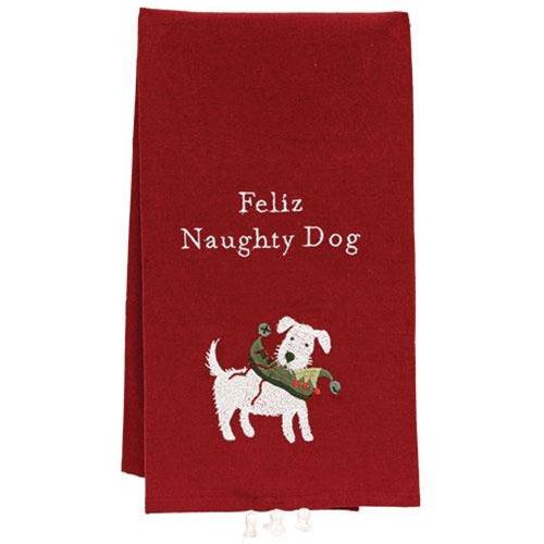 Feliz Naughty Dog Dish Towel - The Fox Decor