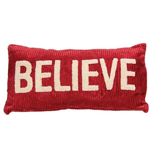Believe Corduroy Pillow