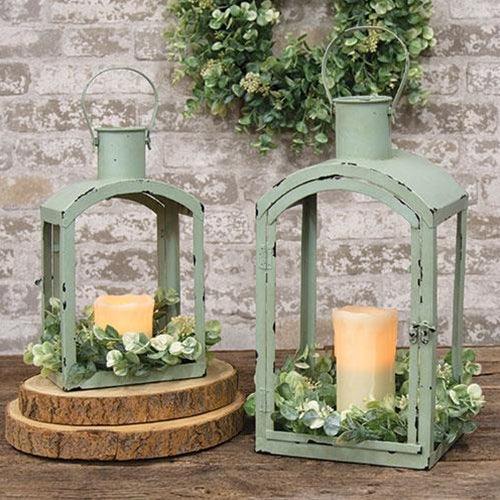 Distressed Green Lantern w/Glass, Sm - The Fox Decor