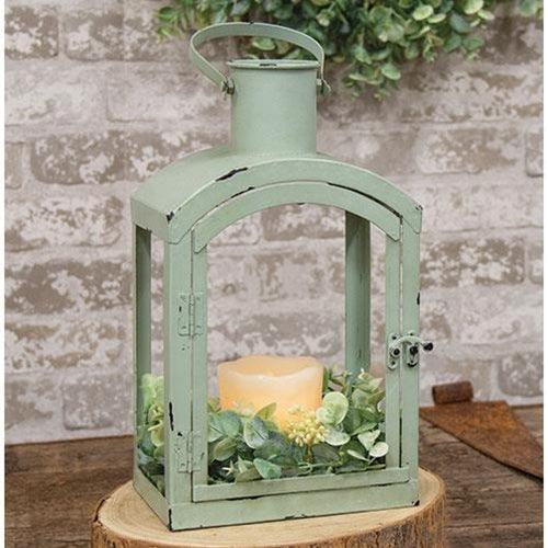 Distressed Green Lantern w/Glass, Sm - The Fox Decor