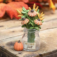 Welcome Fall Vase w/Resin Flowers - The Fox Decor