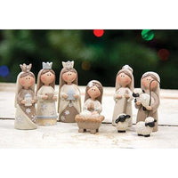 Thumbnail for 9/Set, Cream & White Nativity, Christmas Decor - The Fox Decor
