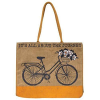 Thumbnail for All About the Journey Burlap Tote Bag - The Fox Decor