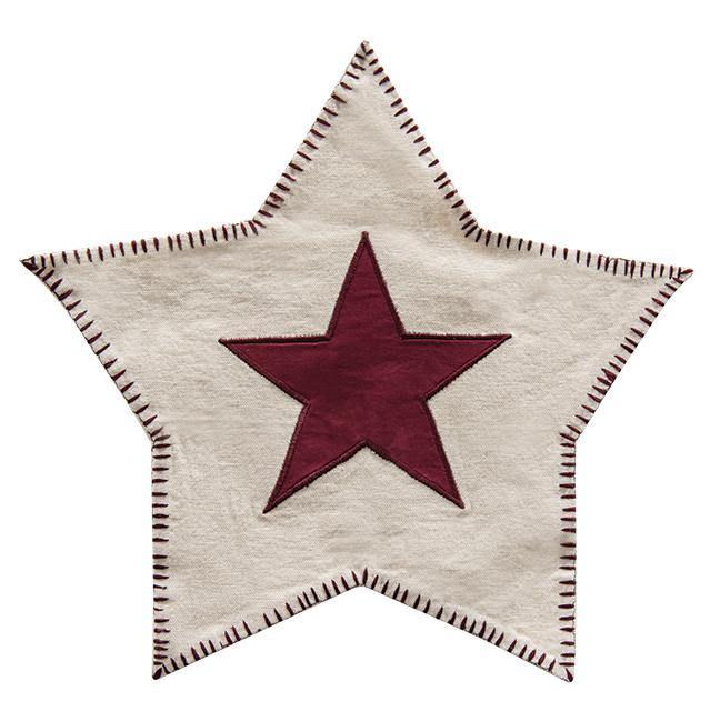 Red Star-Shaped Candle Mat - The Fox Decor