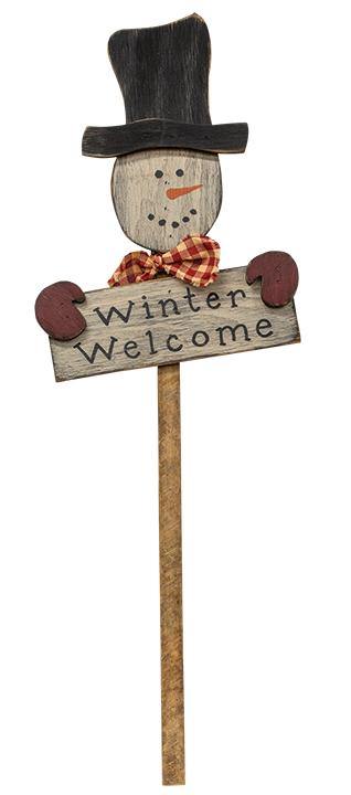 Winter Welcome Snowman Stake - The Fox Decor