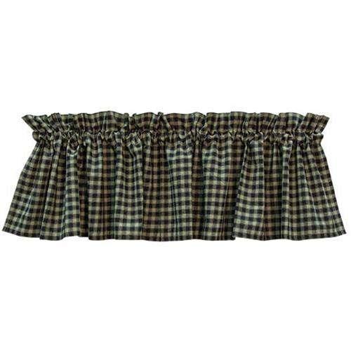 *Green Plaid Valance 14x72 - The Fox Decor