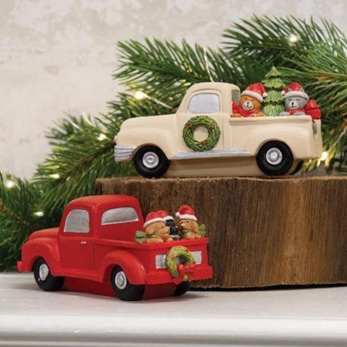 Resin Christmas Truck With Cats - The Fox Decor