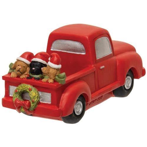 Resin Christmas Truck With Dogs - The Fox Decor