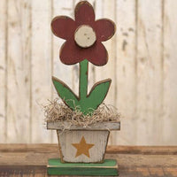 Thumbnail for Distressed Wooden Potted Daisy On Base - The Fox Decor