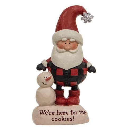 We're Here For the Cookies Resin Santa w/Snowman - The Fox Decor