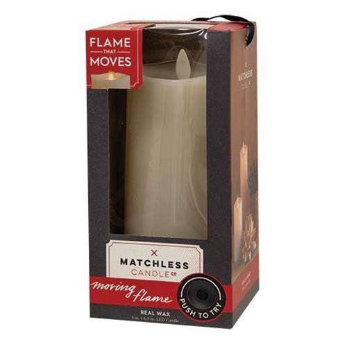 Matchless Flame Candle, 3"x6.5" - The Fox Decor