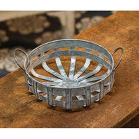 Thumbnail for Washed Galvanized Metal Basket with Handles - The Fox Decor