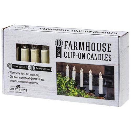 10/Set, Remote Clip Tapers, Ivory - The Fox Decor