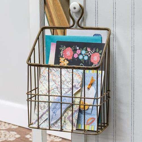 Rustic Gold Metal Wall Basket - The Fox Decor
