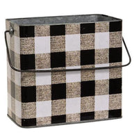 Thumbnail for 2/Set, Black & White Buffalo Check Canisters w/Handles - The Fox Decor