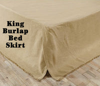 Thumbnail for Burlap Fringed King Bed Skirt