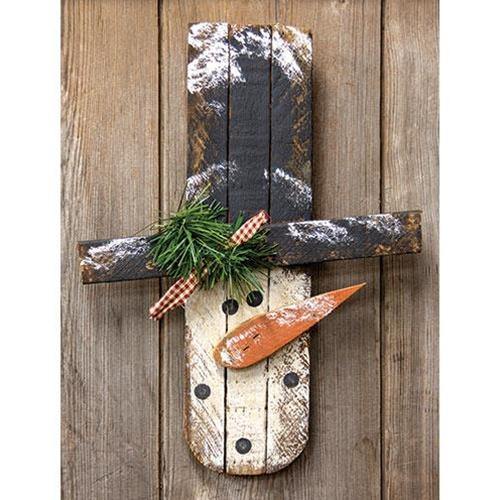 Skinny Lath Hanging Snowman Head, 15.75" - The Fox Decor