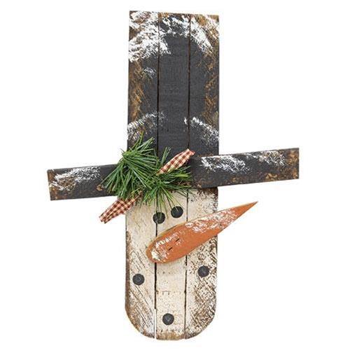 Skinny Lath Hanging Snowman Head, 15.75" - The Fox Decor