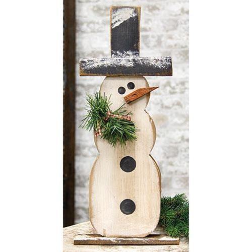 Snowman On Base w/Pine Sprig, 18" - The Fox Decor