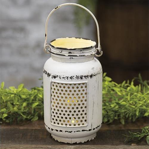 Cream Distressed LED Mason Jar Light - The Fox Decor