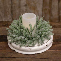 Thumbnail for White Distressed Double Candle Plate, 10