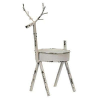 Thumbnail for White Distressed Deer Candle Holder, 12