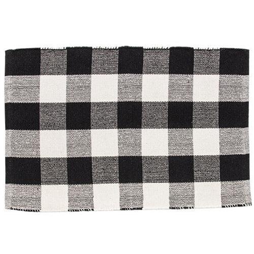 Black Buffalo Check Door Mat, 36x24