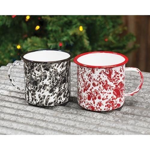 Black Splatter Enamel Soup Mug - The Fox Decor