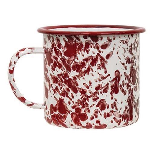 Red Splatter Enamel Soup Mug - The Fox Decor