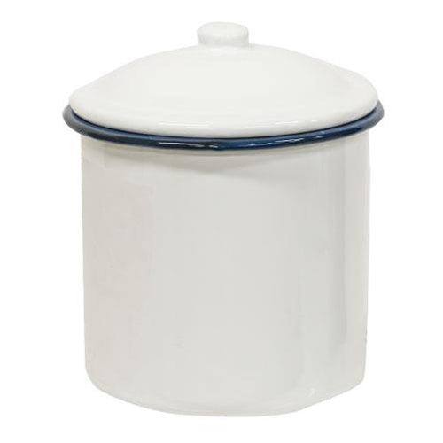3/Set, Blue Rim Enamel Canisters - The Fox Decor
