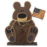 Thumbnail for Wooden Americana Teddy on Base online