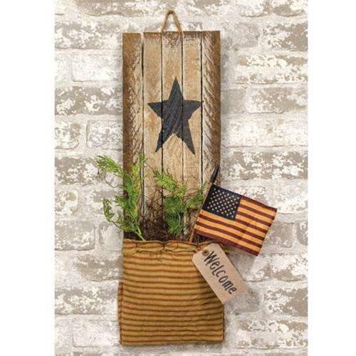 Hanging Lath Americana Welcome Pouch, 24" - The Fox Decor
