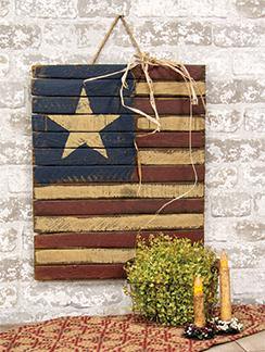 Lath Americana Flag Plaque, 15" x 20" - The Fox Decor