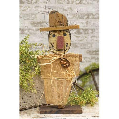 Burlap Scarecrow on Base, 20"