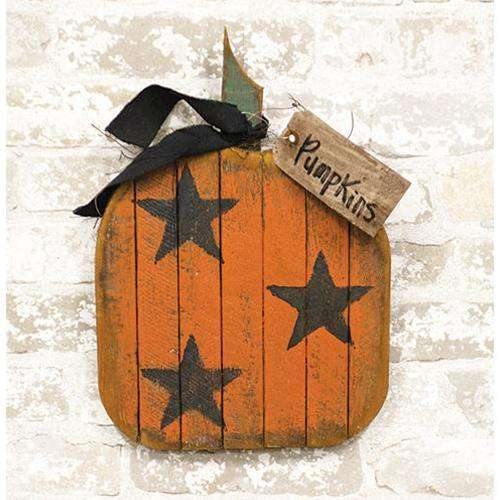 Lath Pumpkin With "Pumpkins" Tag - The Fox Decor