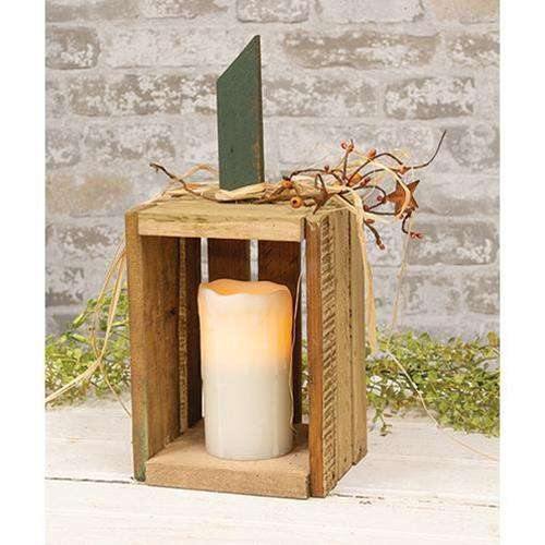 White Vertical Pumpkin Lantern, 13.5" - The Fox Decor