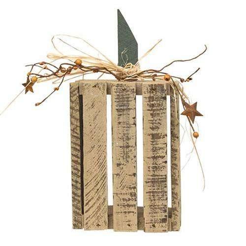 White Vertical Pumpkin Lantern, 13.5" - The Fox Decor