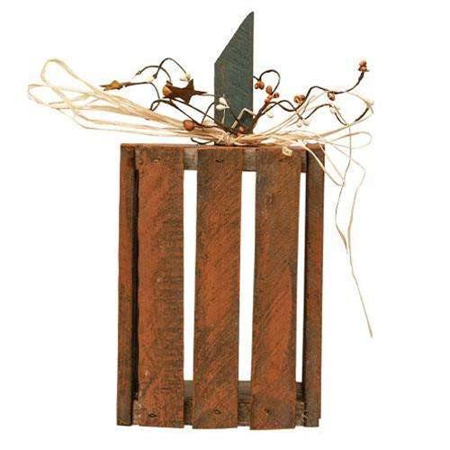 Orange Vertical Pumpkin Crate Lantern, 13.5" simple