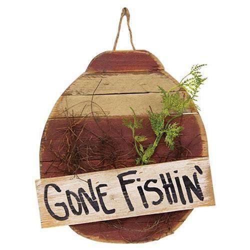 Gone Fishin Wooden Bobber Sign - The Fox Decor