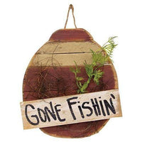 Thumbnail for Gone Fishin Wooden Bobber Sign - The Fox Decor