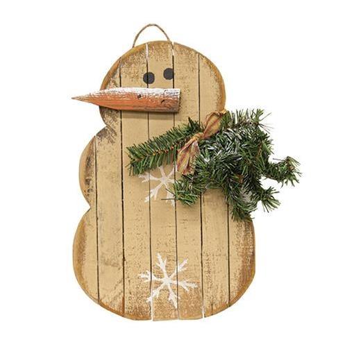 Hanging Lath Snowgirl w/Flakes, 16" - The Fox Decor