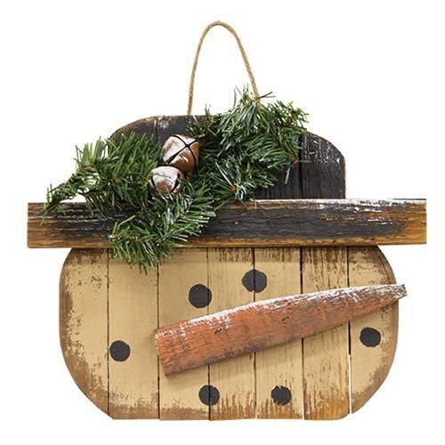 Hanging Lath Tophat Snowman Head - The Fox Decor