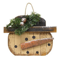 Thumbnail for Hanging Lath Tophat Snowman Head - The Fox Decor