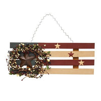 Thumbnail for Hanging Wood Slat Americana Flag, 2/Set