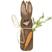 Thumbnail for Skinny Lath Bunny With Carrot, Chocolate - The Fox Decor